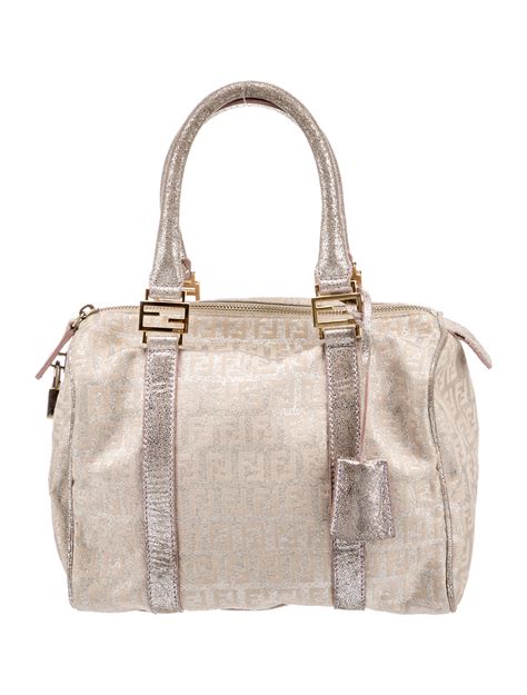 Fendi Metallic Forever Bauletto Boston Bag 